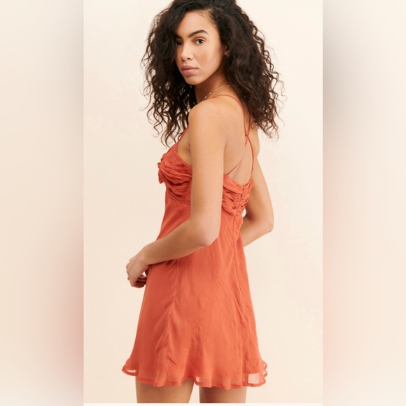 ANTHROPOLOGIE Twist-Front Slip Mini Dress-Size 8 New with Tags - Picture 4 of 13